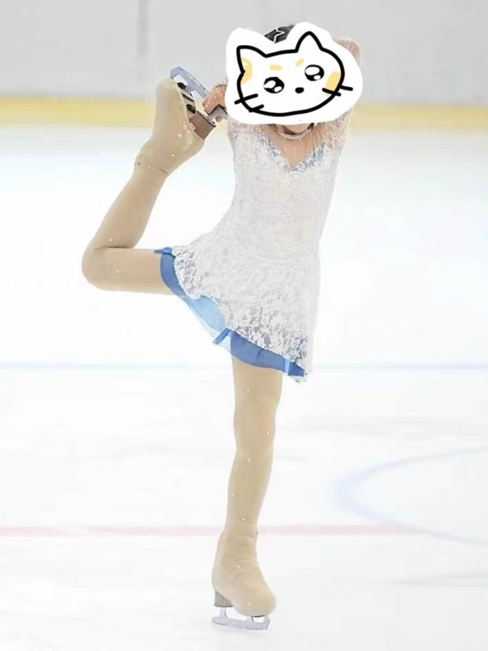 Pre-Owned White Crystal Figure Skating Dress Girls 6–8